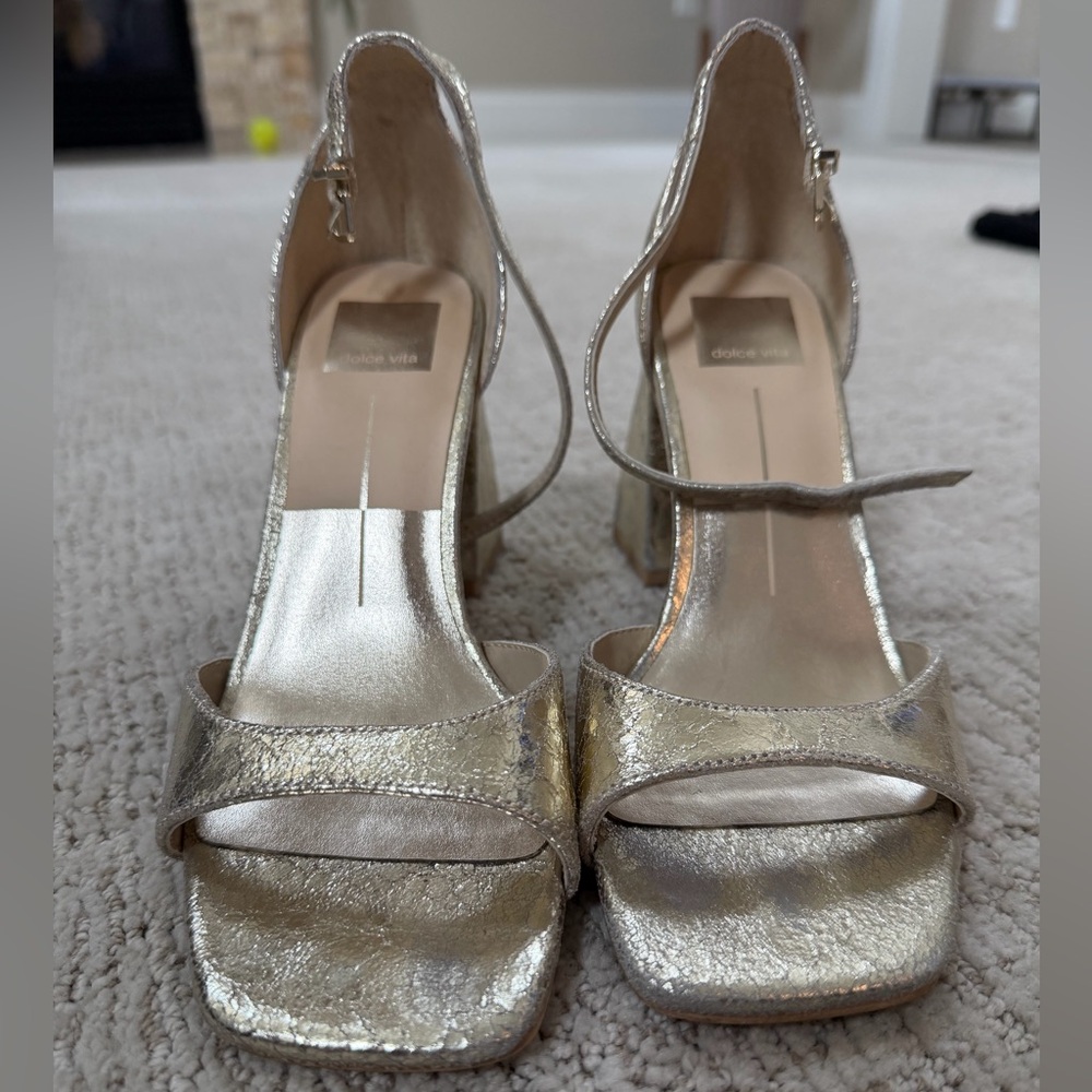 Dolce Vita Chunky Gold Heels